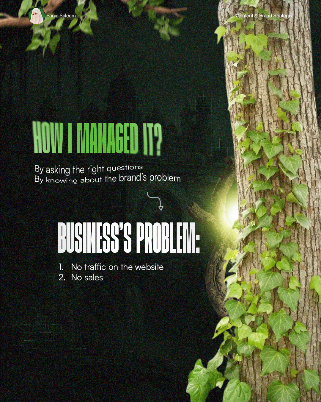 How I managed it — the business's problem