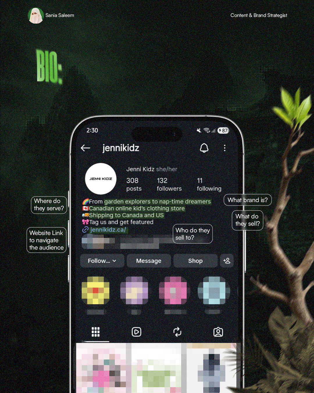Optimising the Instagram bio
